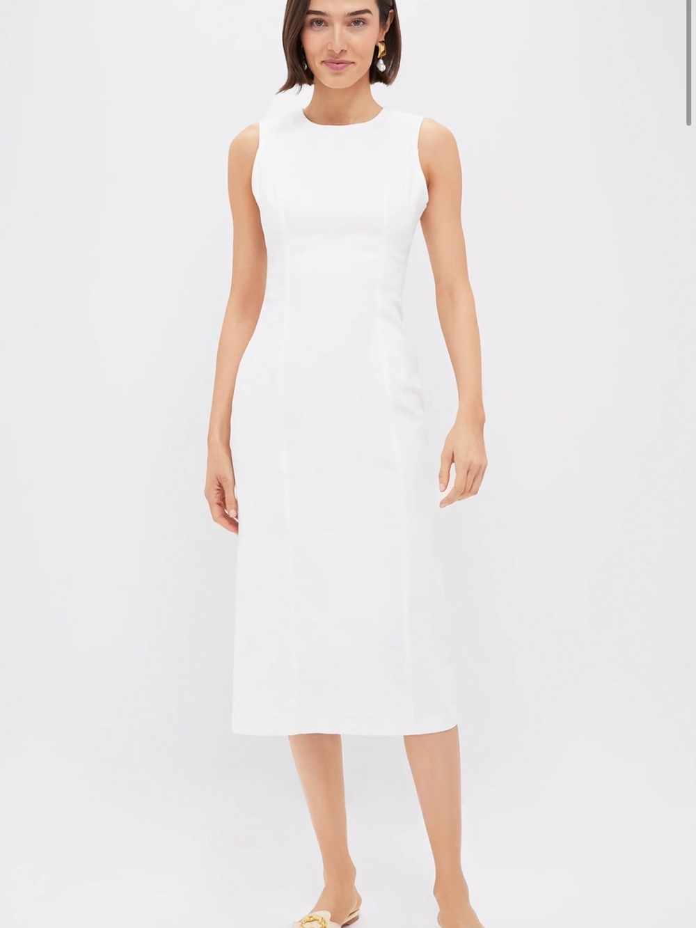 Hyacinth House White Stretch Denim Aime Dress